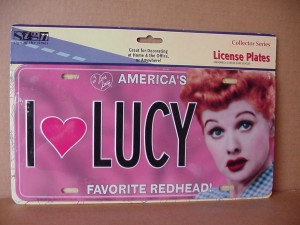 I Love Lucy License Plate #03 America's Favorite Red Head!